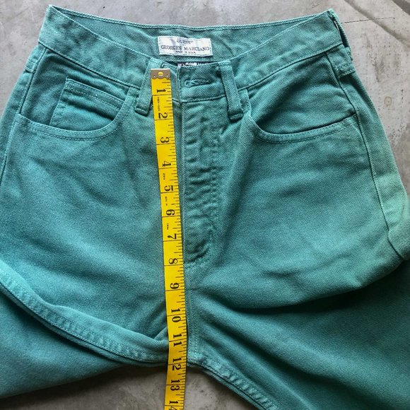 vintage 80s green GUESS JEANS high rise 28 - Picture 7 of 10